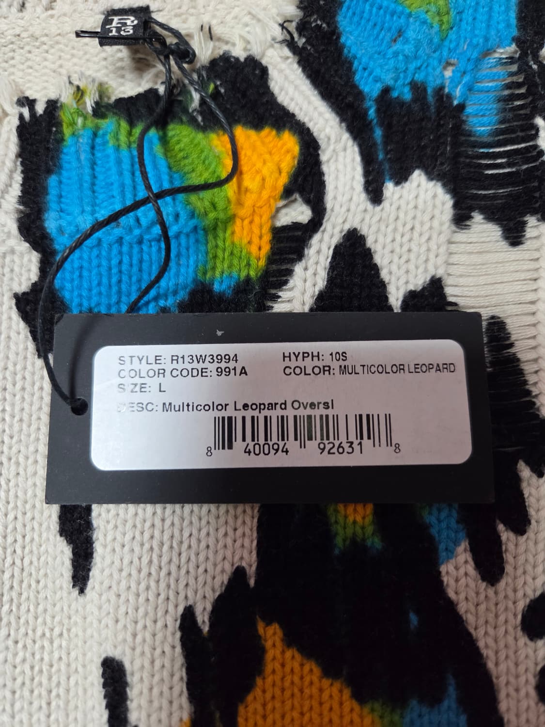 R13 시그니처 레오파드 니트 상품이미지5