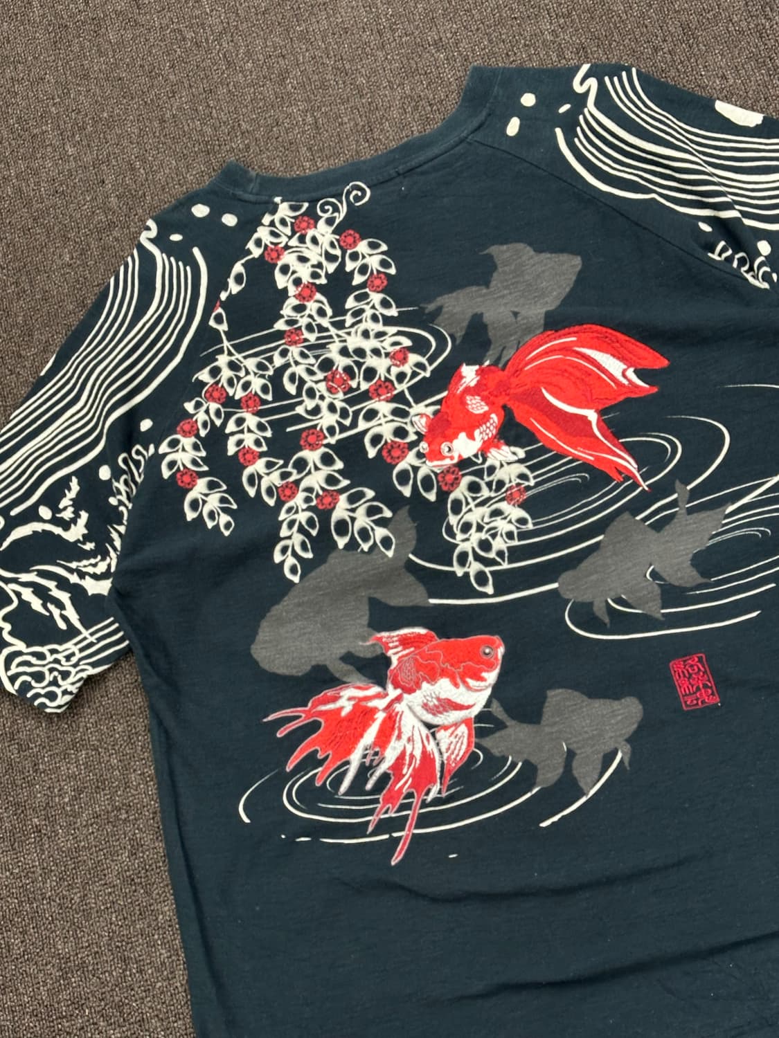 XL)카라쿠리 타마시 빈티지 오리엔탈 프린팅 포켓 반팔 상품이미지6