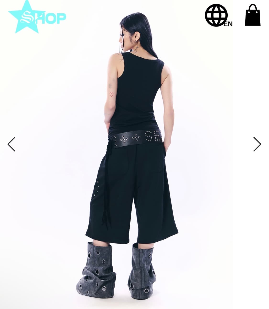 셋업이엑스이) Logo Cross Sleeveless Top BK F 상품이미지2
