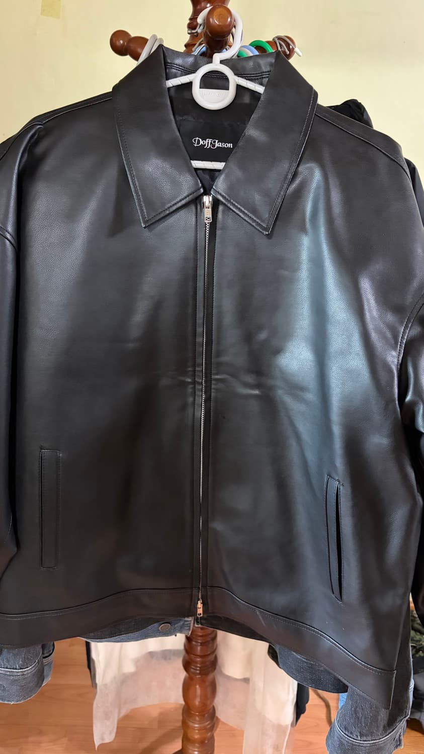 도프제이슨 오버핏 비건레더 싱글 자켓 L 상품이미지2