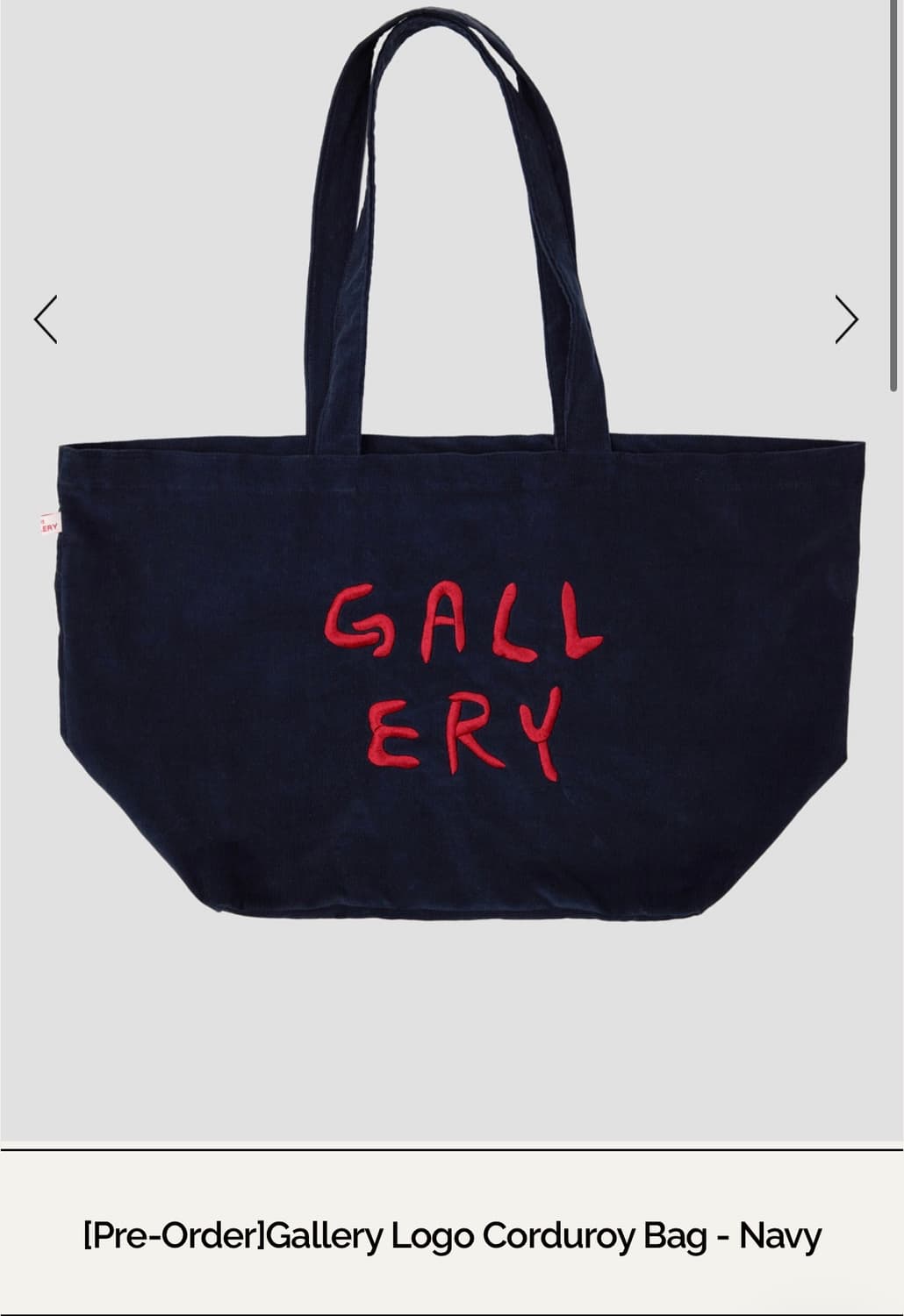 1011 Gallery Logo Corduroy Bag - Navy 상품이미지1