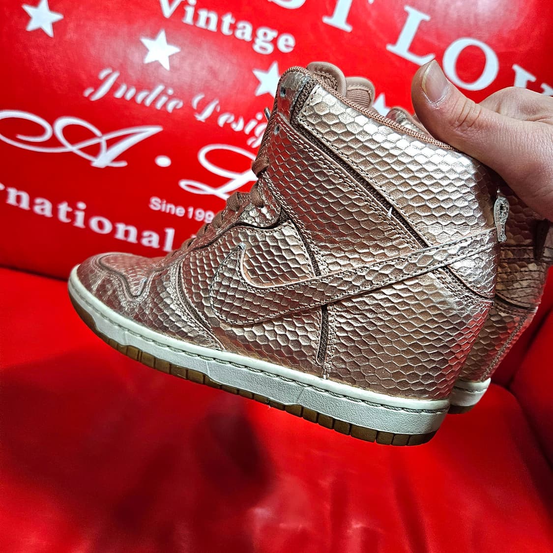 나이키(Nike) 프리미엄 덩크 스카이 하이 골드 웨지 스니커즈 상품이미지5