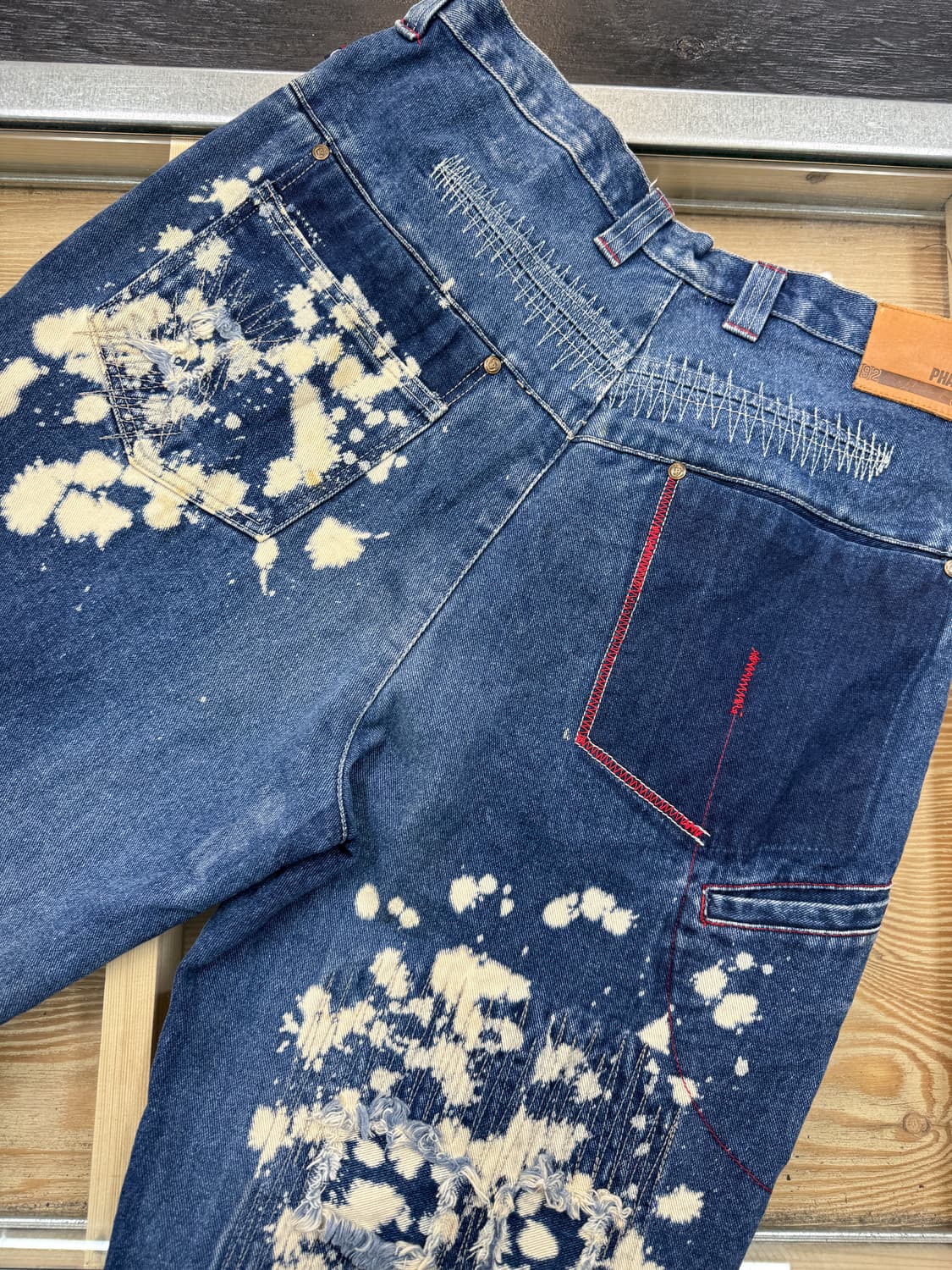 팻 팜 블리치드 스티치 데님 팬츠 상품이미지7