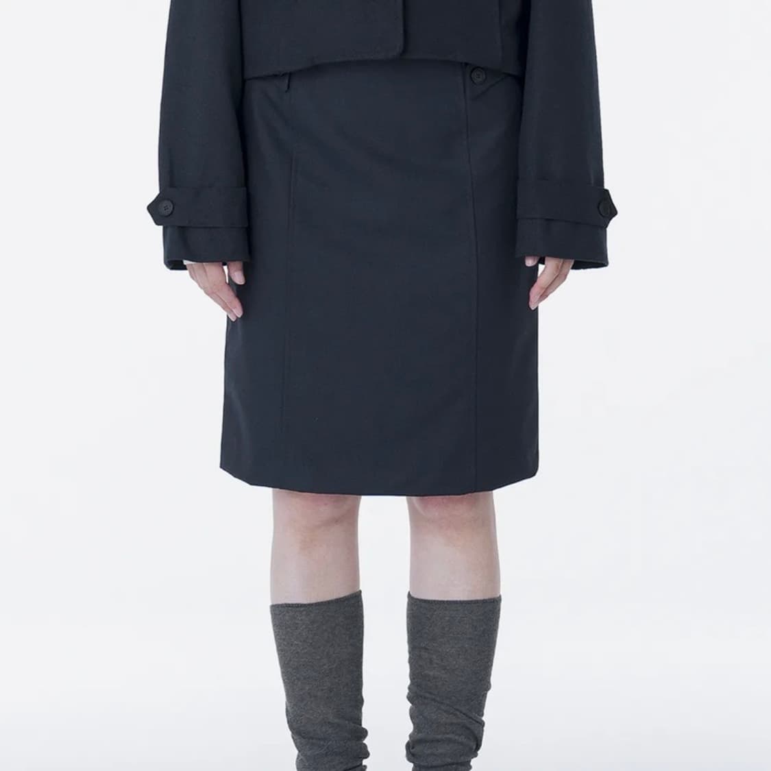 미세키서울 미디 스커트 네이비 1사이즈 상품이미지1