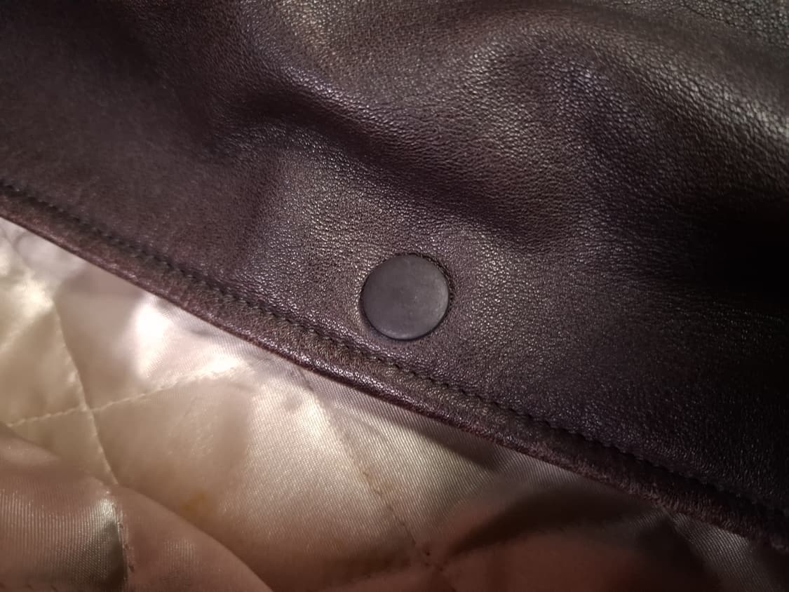 90's 오리지날 일본판 랭글러 리얼레더 바시티자켓 상품이미지6