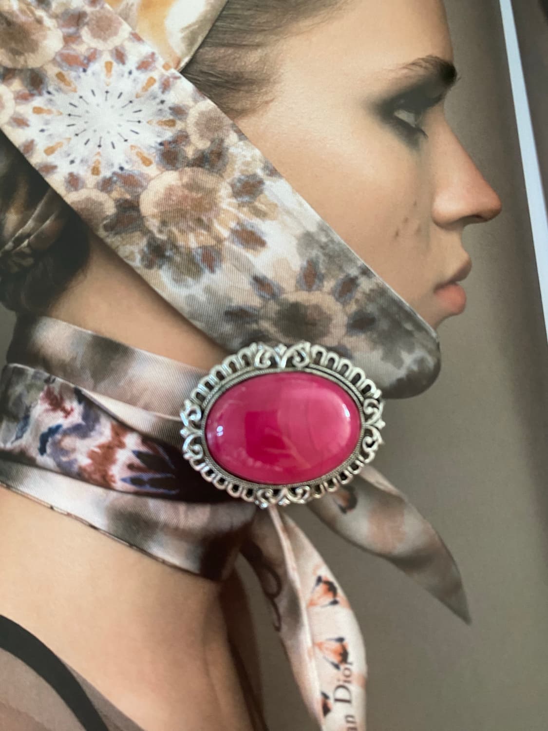 빈티지 오벌 핑크 브로치 앤틱 상품이미지6