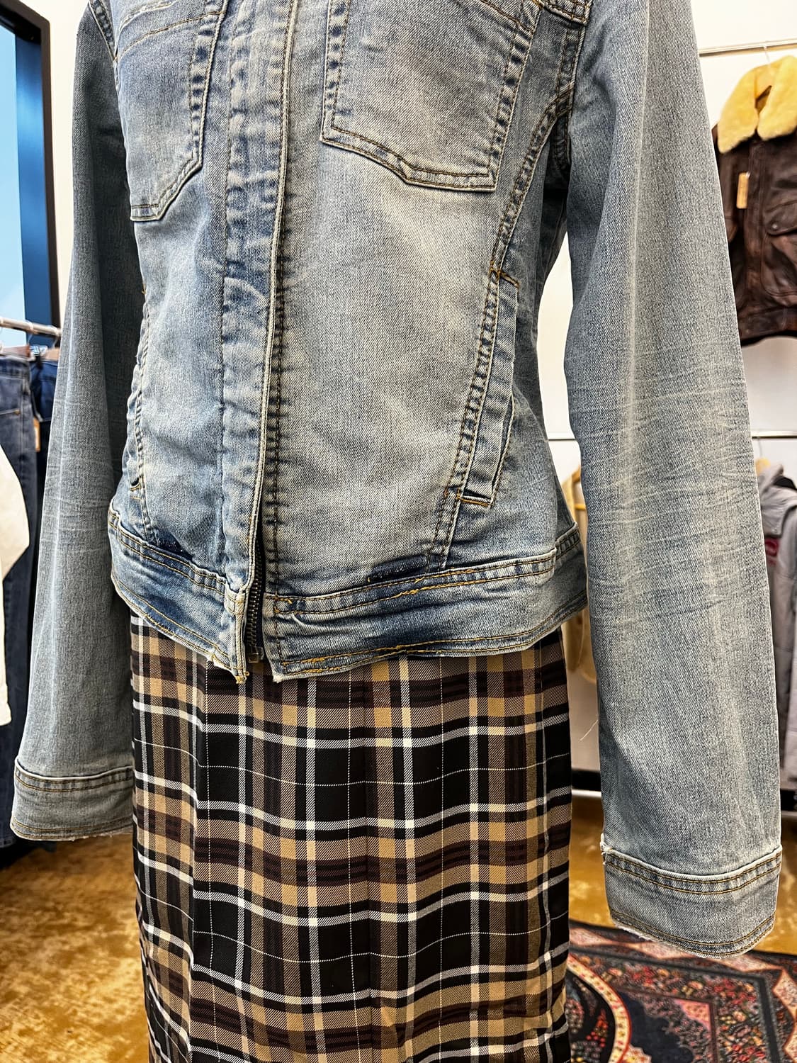 하이넥 집업 데님 자켓 상품이미지5