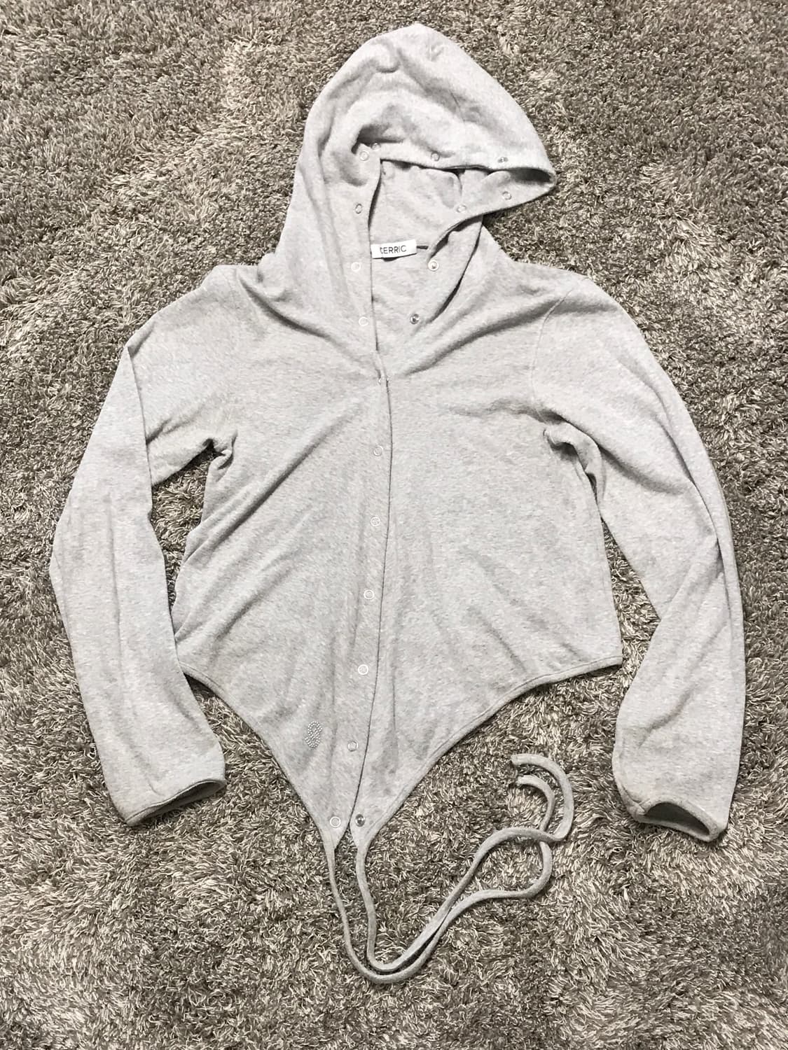 Cerric wrap hood cardigan gray 상품이미지1