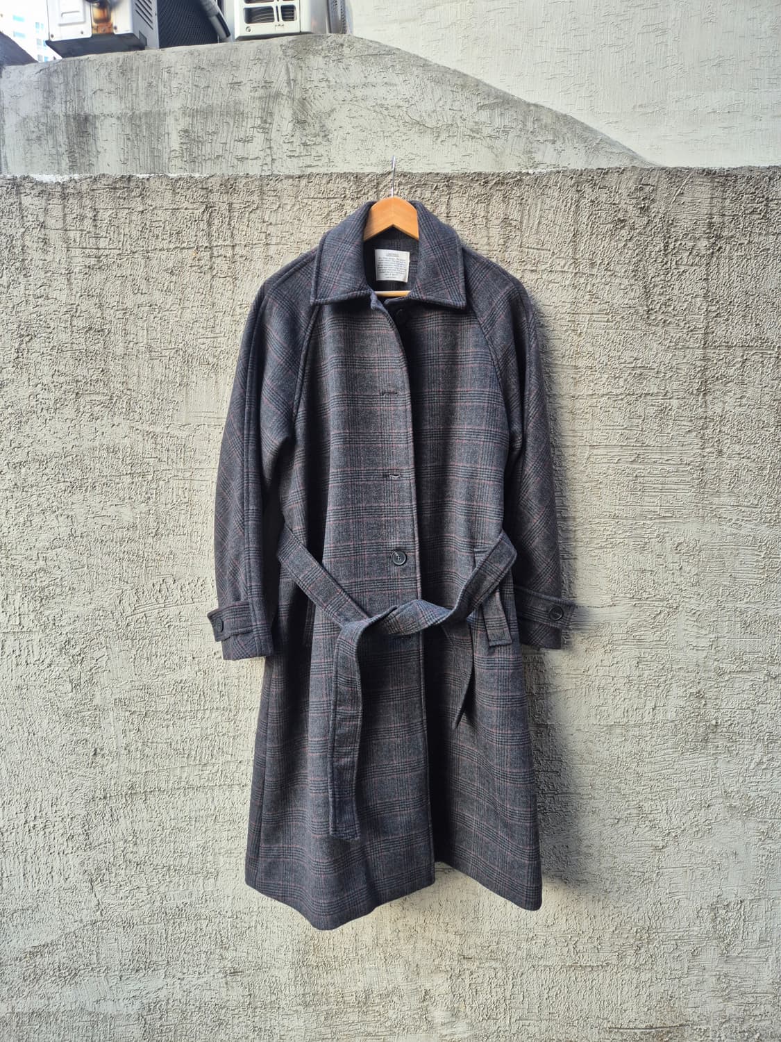 런던버스 울 체크 롱 코트입니다 - F 상품이미지1