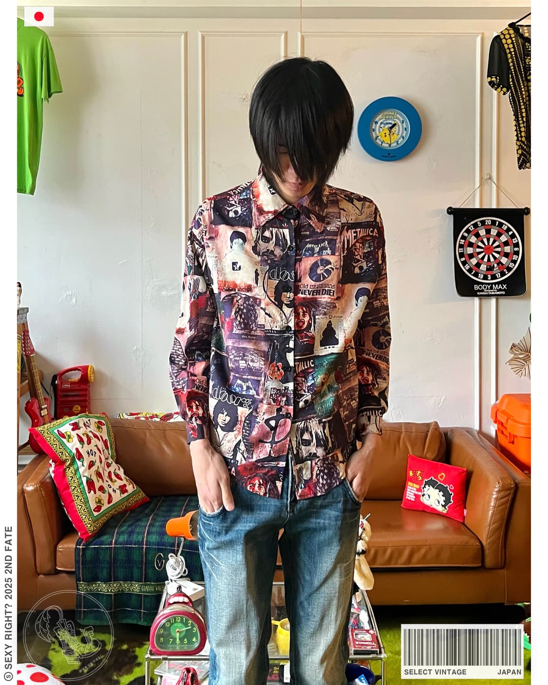 Japanese Vintage Collage Printed Shirt 상품이미지1