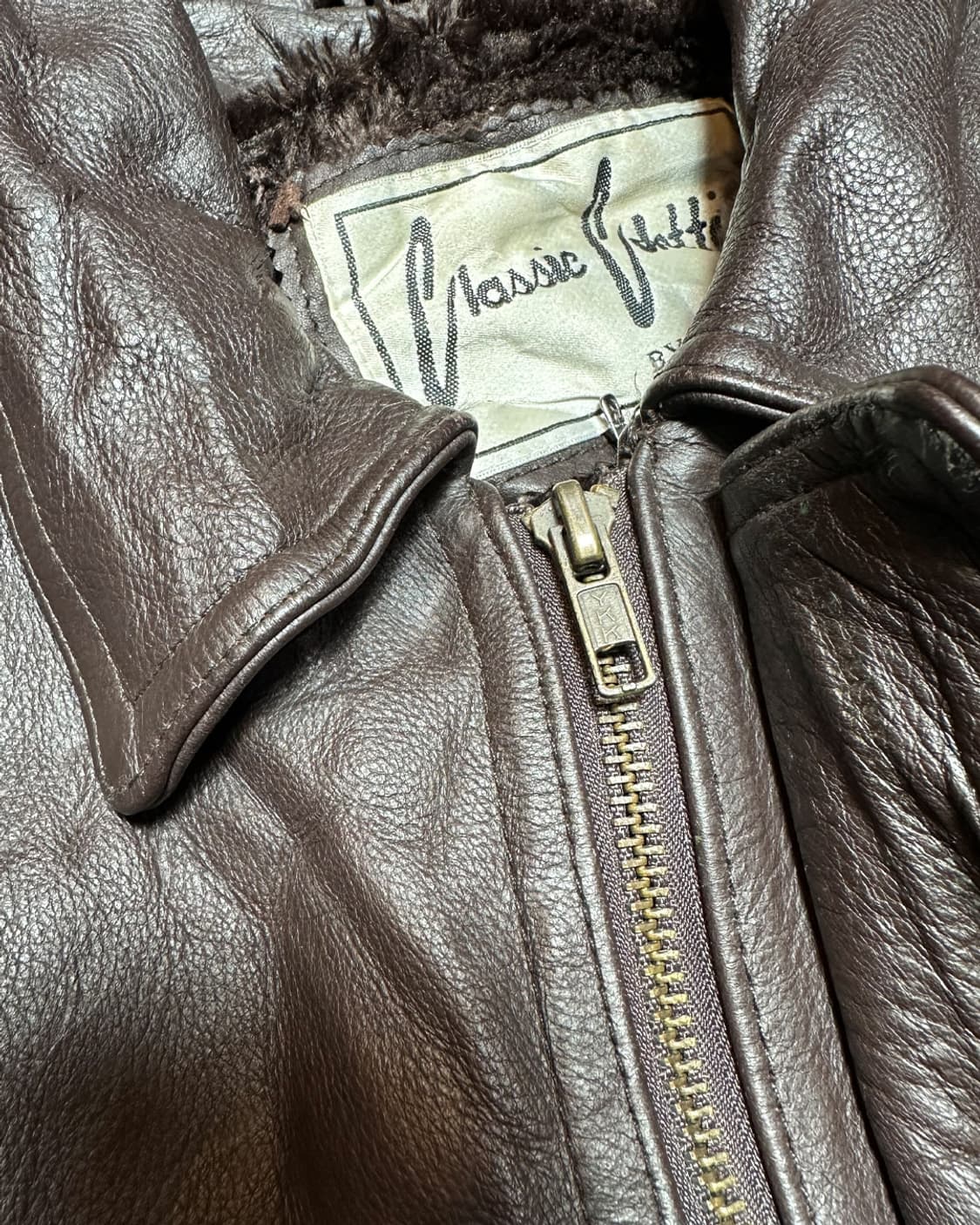 Cougar 헤비 리얼 레더 자켓 코트 상품이미지5