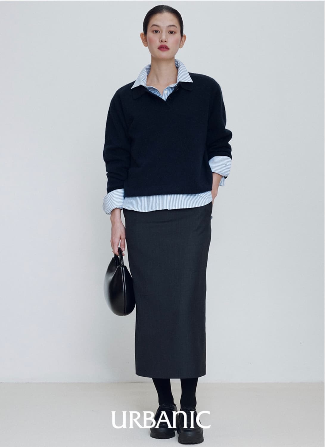 얼바닉30 밀라니스 스커트 차콜 m 상품이미지1