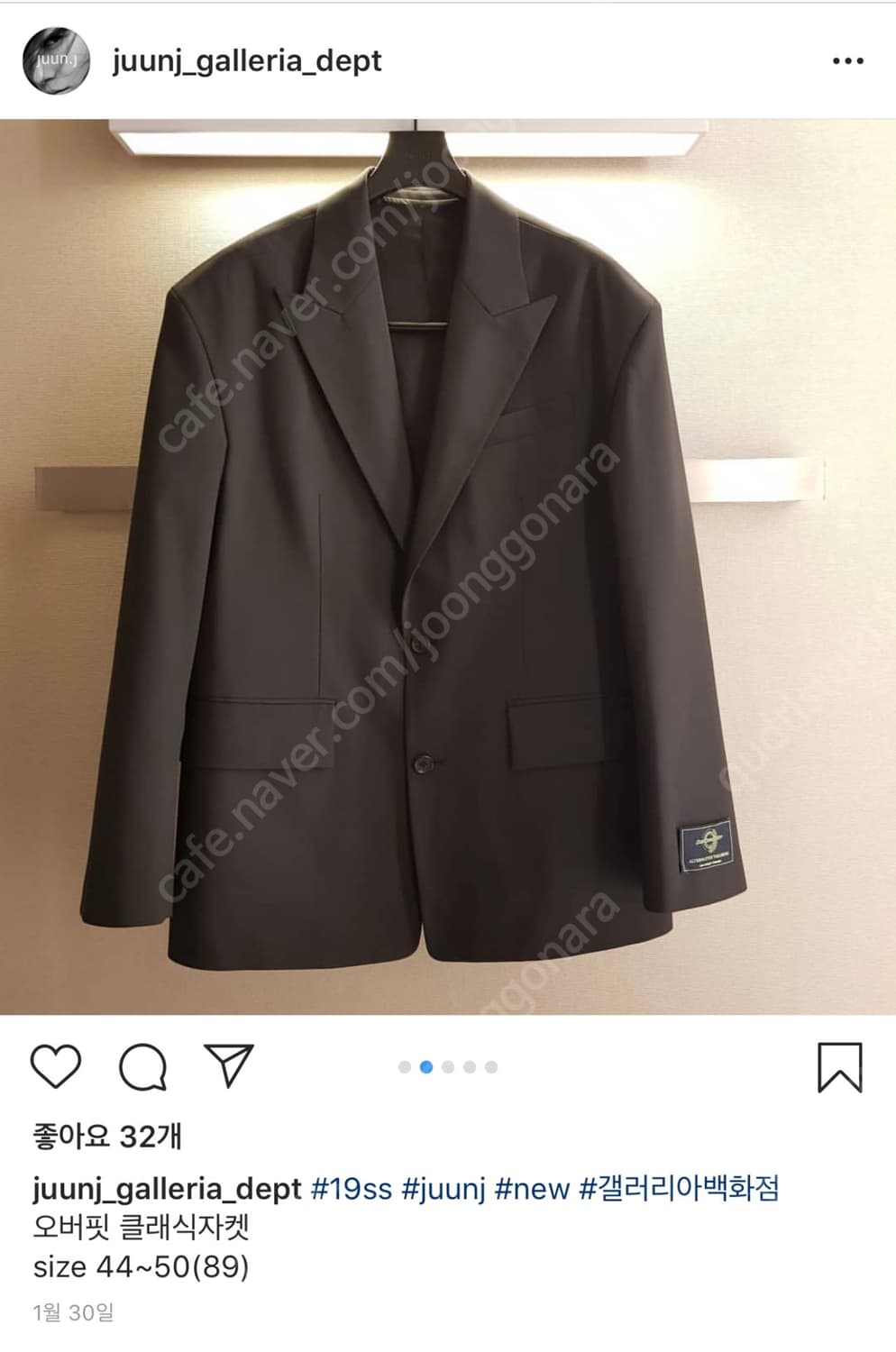 준지 19ss 블랙 셋업 수트 정장 상품이미지8