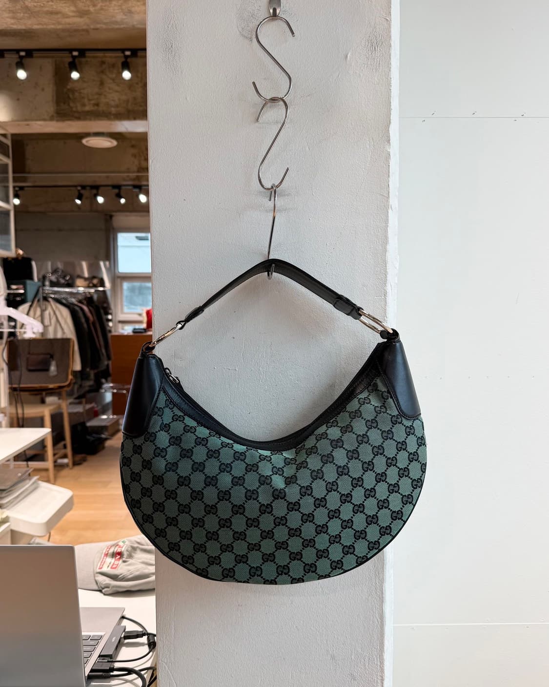 구찌 그린 자카드 호보 숄더백 상품이미지2