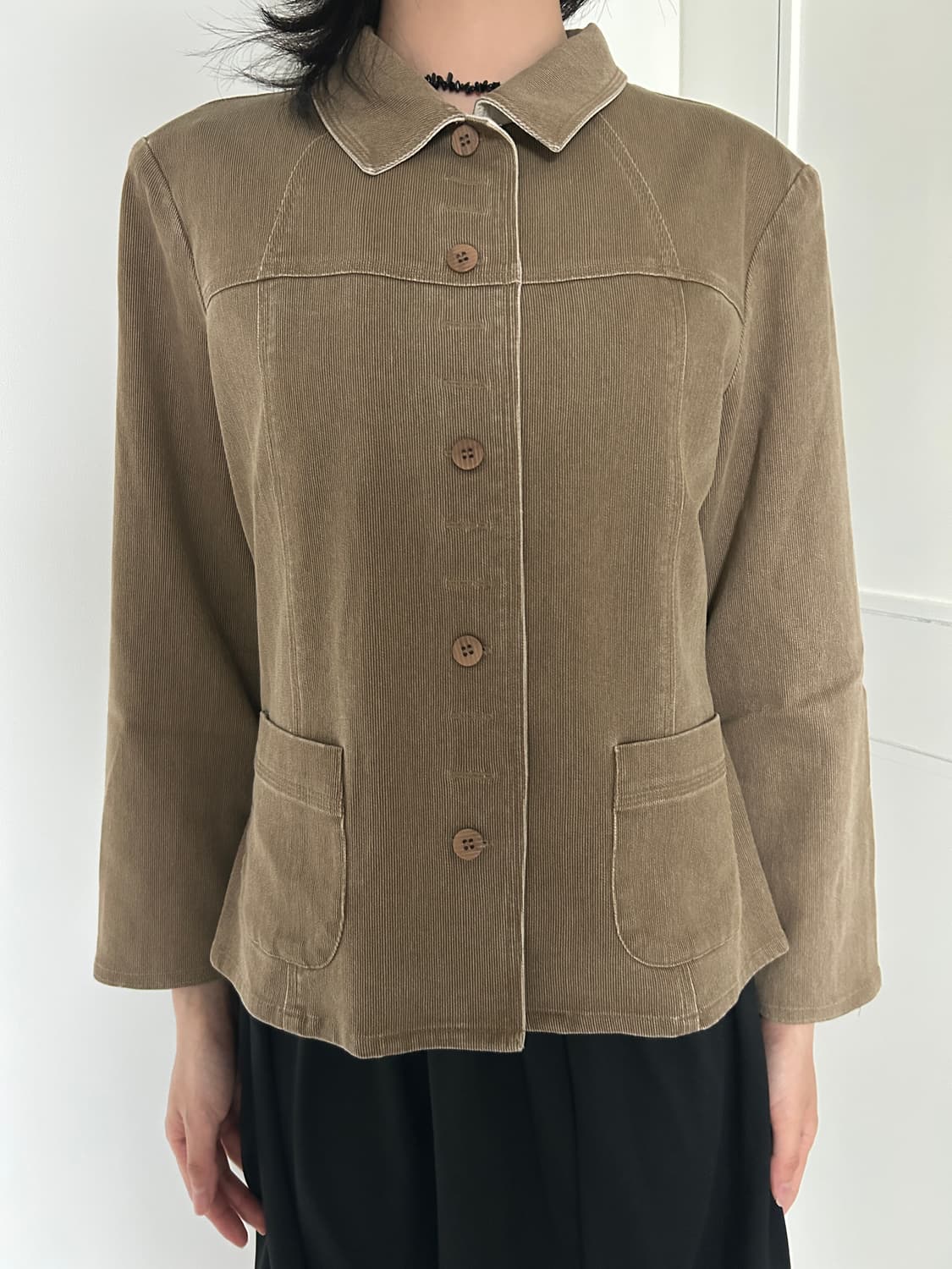Olive Green Pocket Jacket / 빈티지 절개라인 자켓 상품이미지4