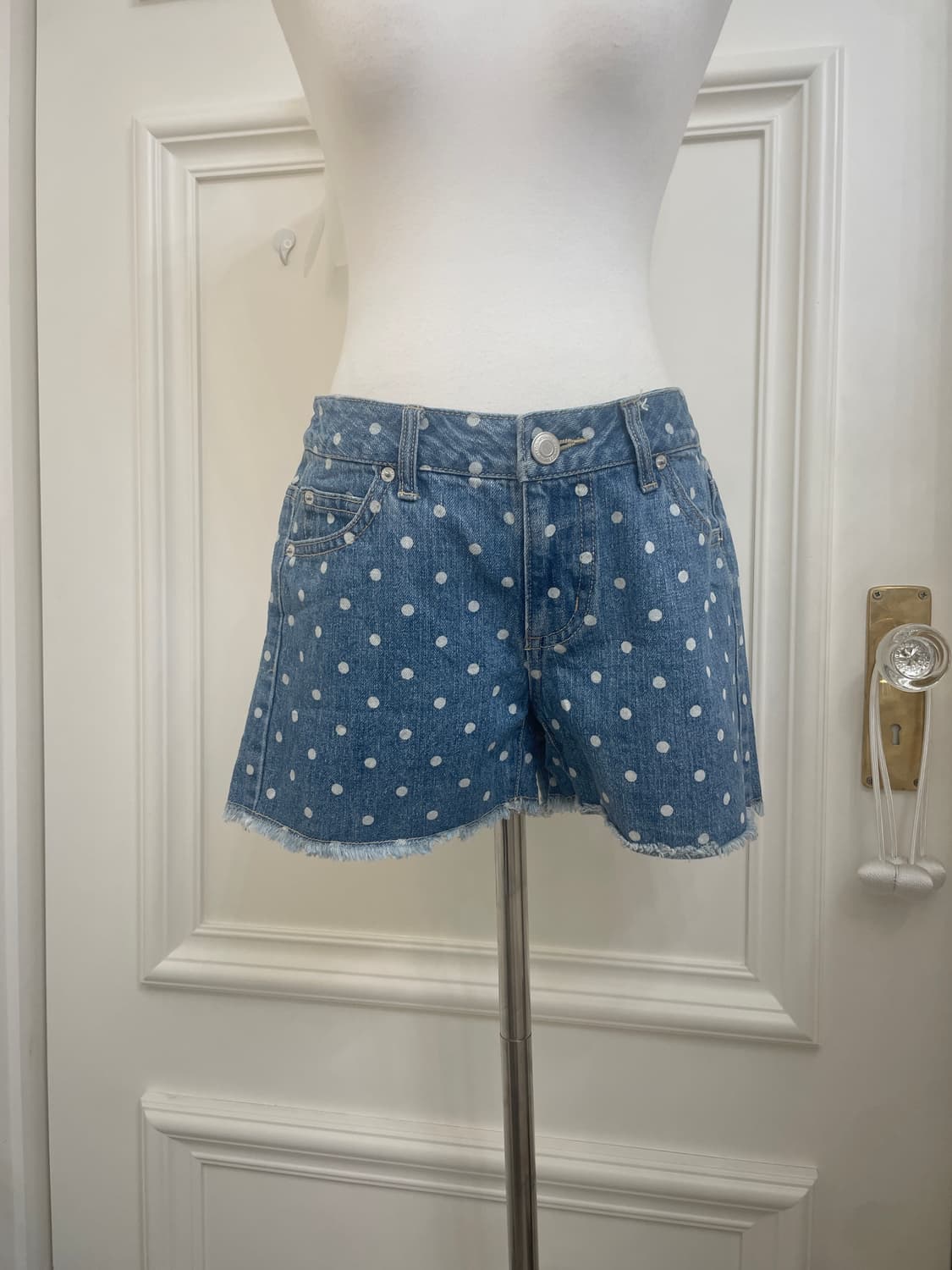 cute dot blue denim short pants(size-S) 상품이미지5