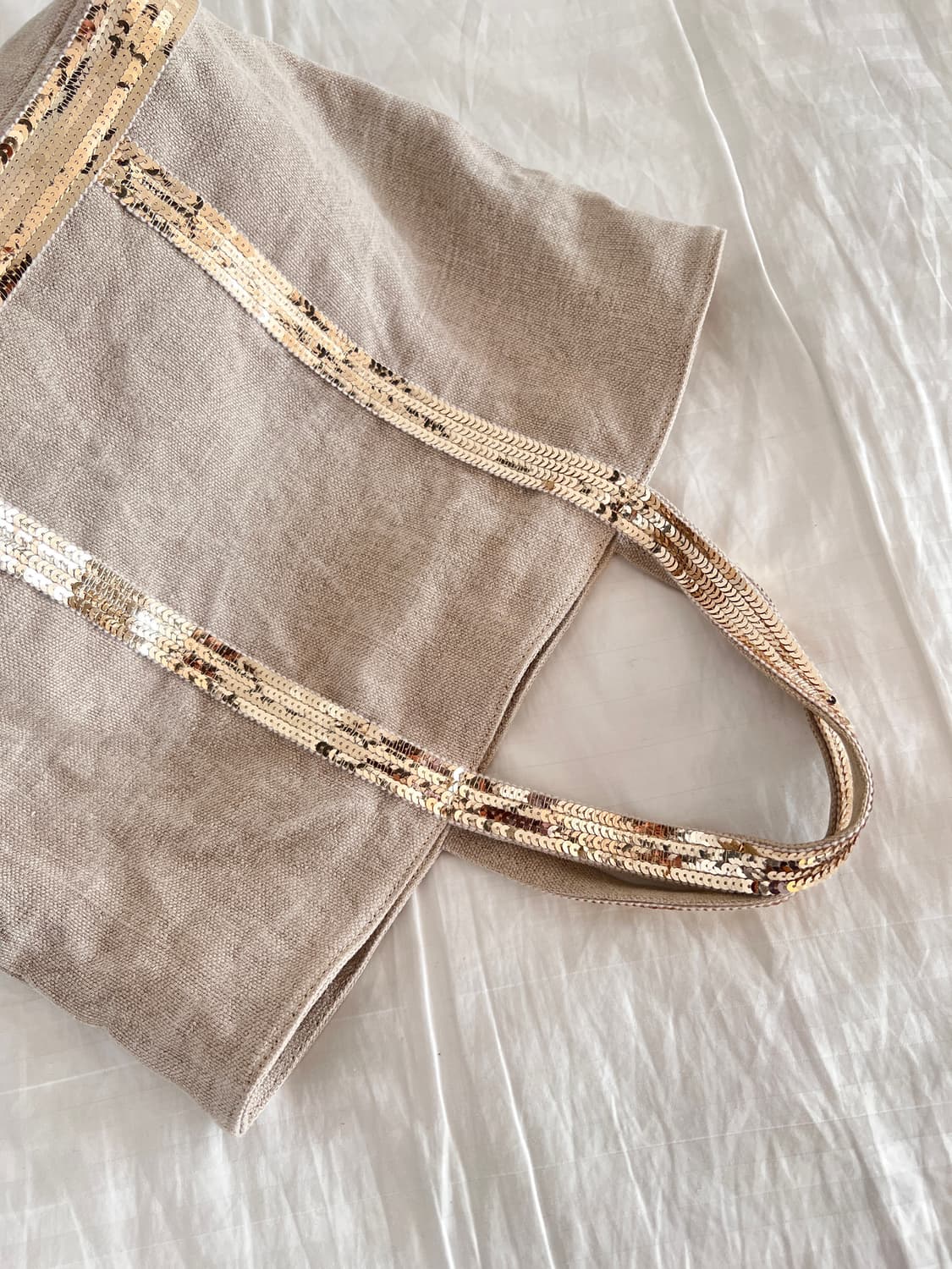 바네사브루노 베이지 리넨 M 카바스백 상품이미지9