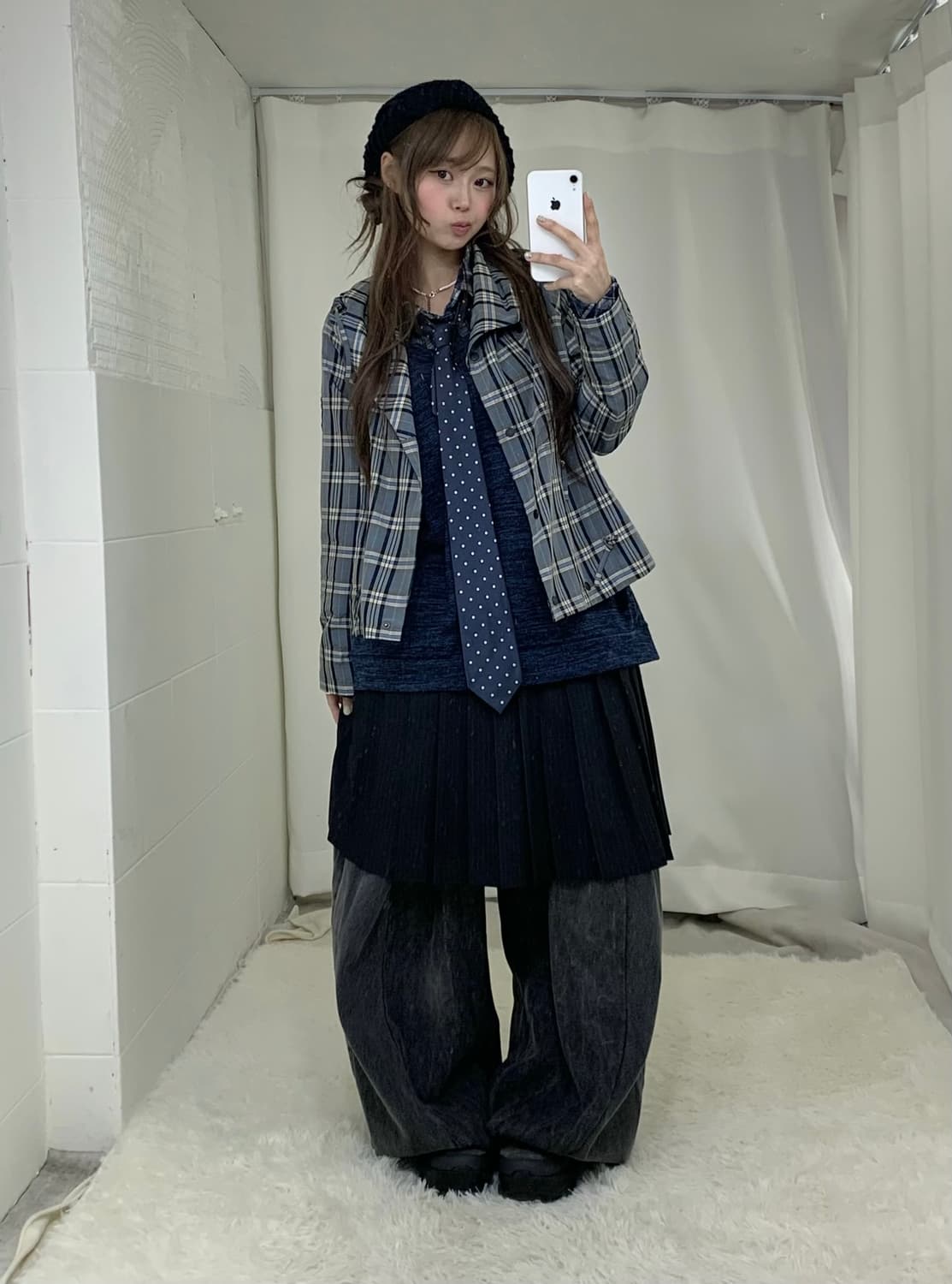 네이비 너드모리 니혼진 러힙 벌룬팬츠 코디세트 상품이미지1