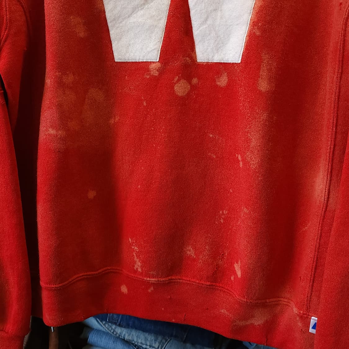 90s 러셀 후드 빈티지 스웻셔츠 썬페이딩 레드 L 상품이미지8