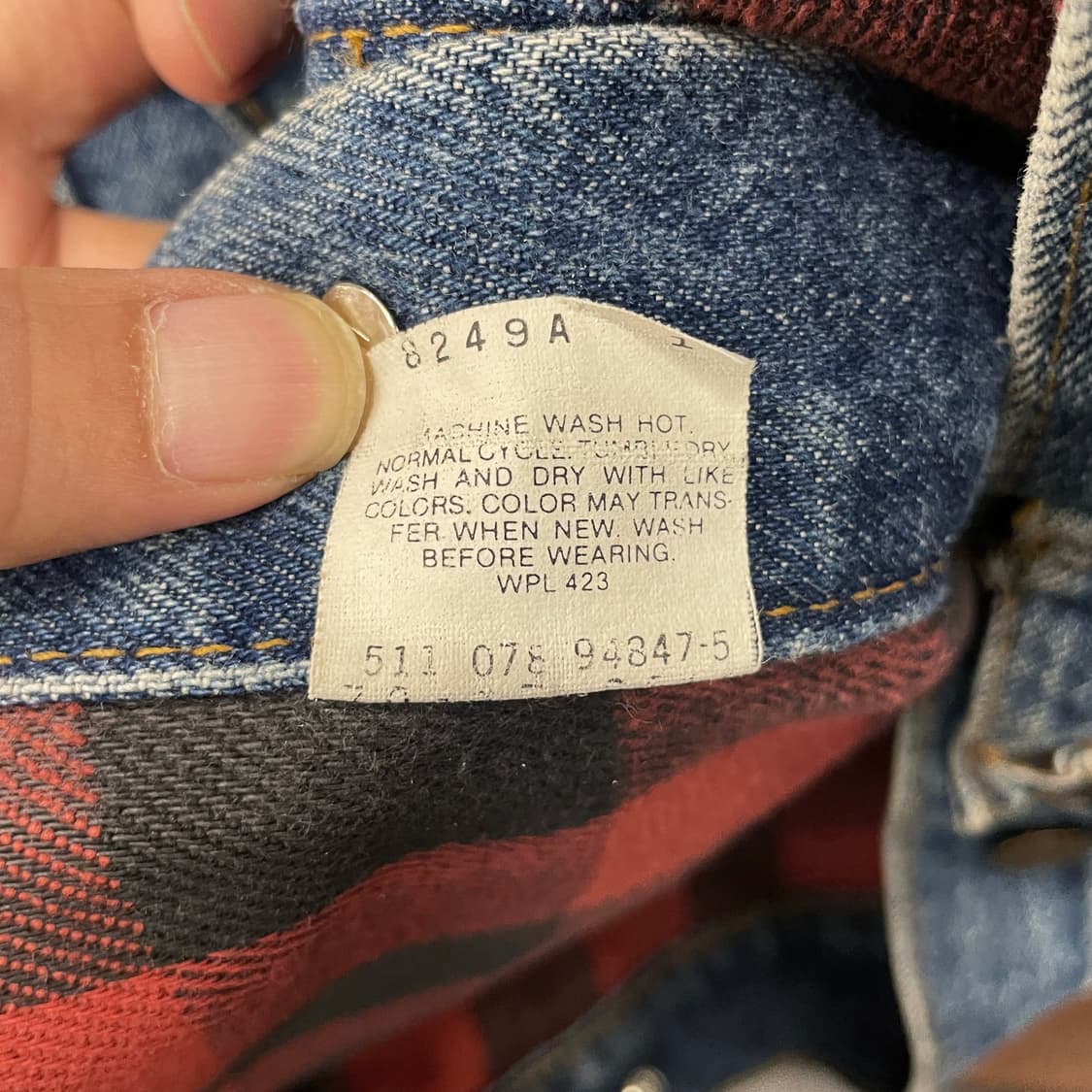 90s 리바이스 70507 made in USA 블랭킷 라이닝 데님 자켓 상품이미지8
