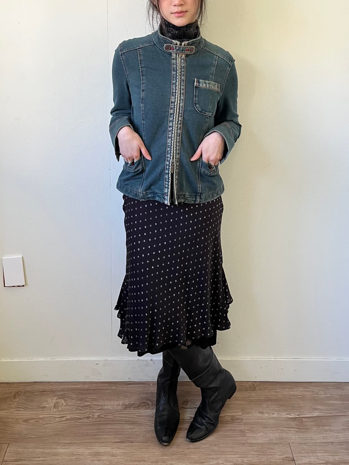 fou foret 스티치 데님 자켓 상품이미지6