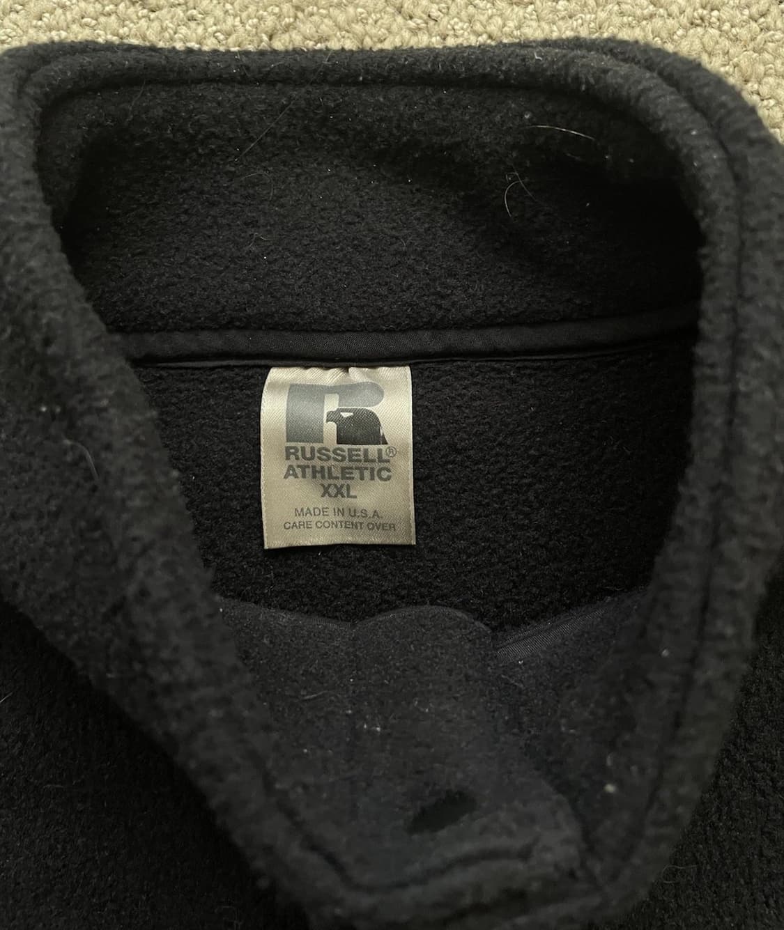 90s 러셀 애슬레틱 빈티지 블랙 플리스 풀오버 상품이미지3