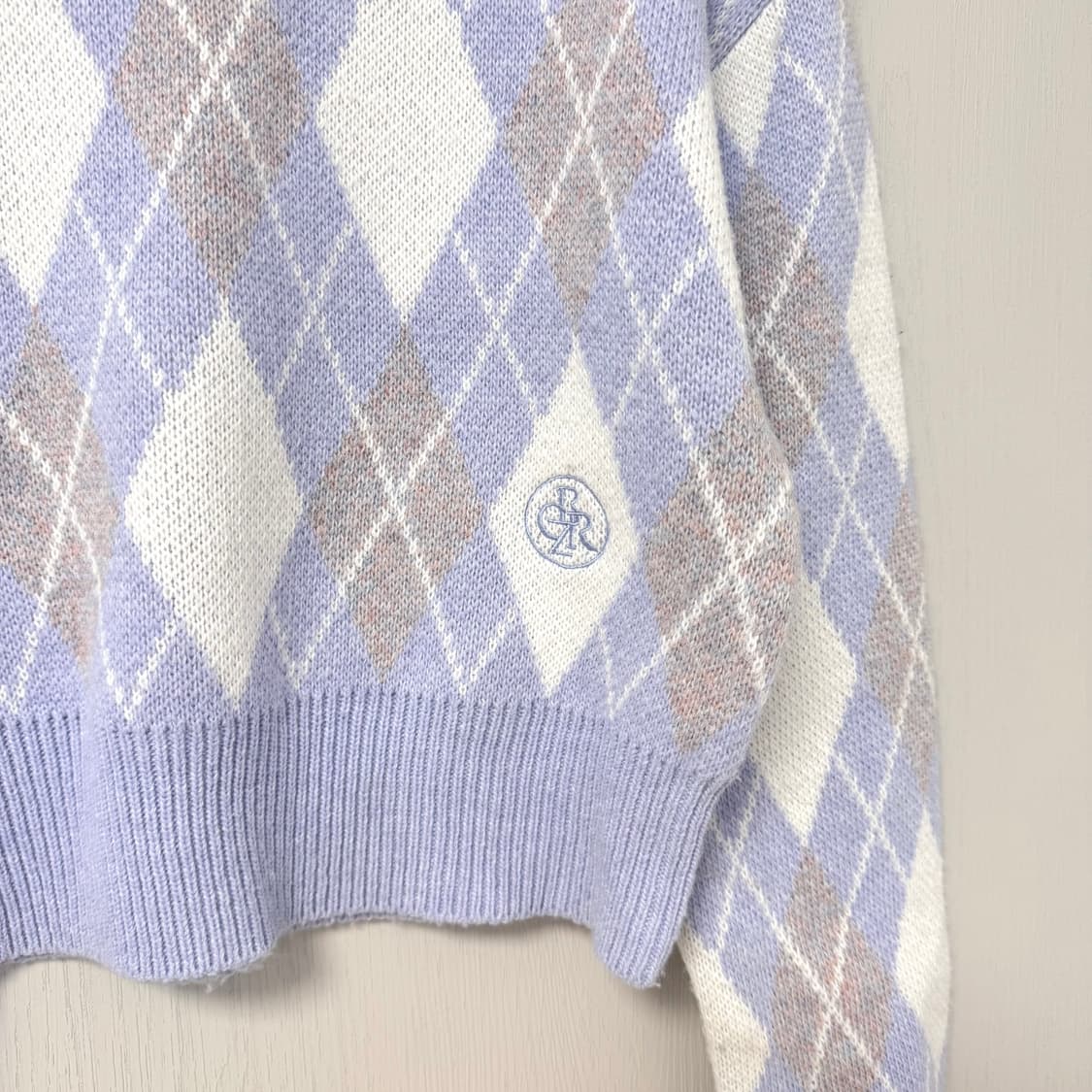 시티브리즈 아가일 크롭 니트 상품이미지2