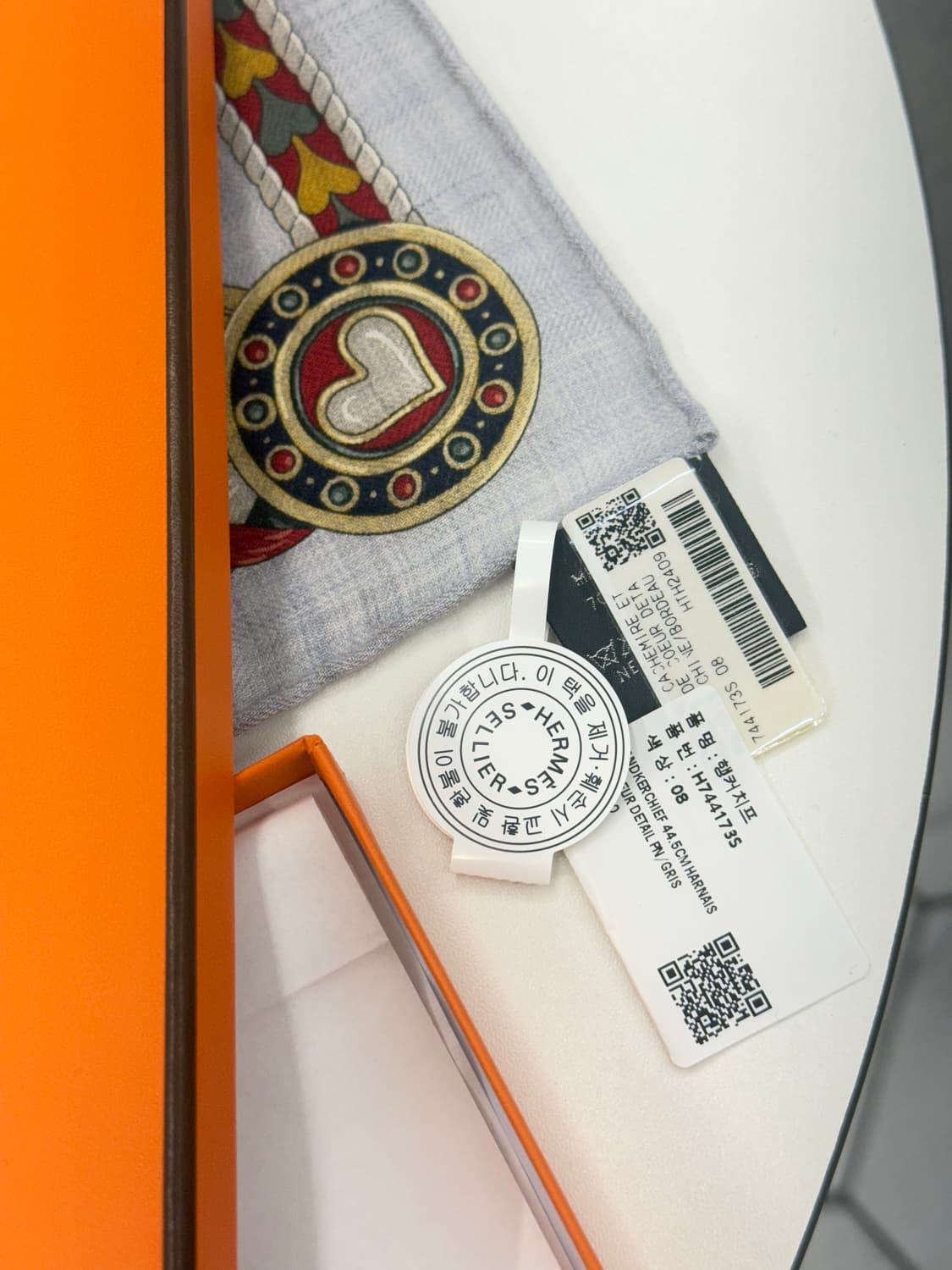 [새상품] 에르메스 캐시미어 실크 스카프 45 상품이미지4