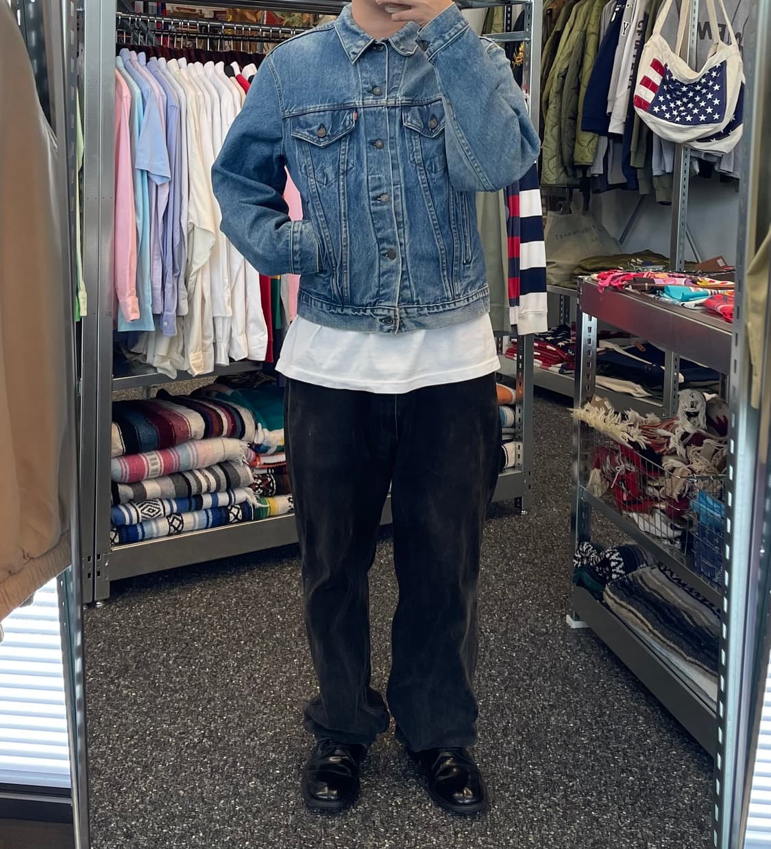 리바이스550 흑청 38/32 착샷O 상품이미지6