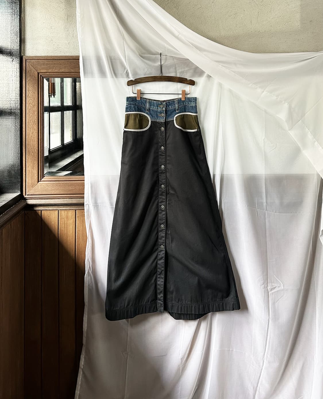 DIESEL long denim mix skirt 상품이미지5