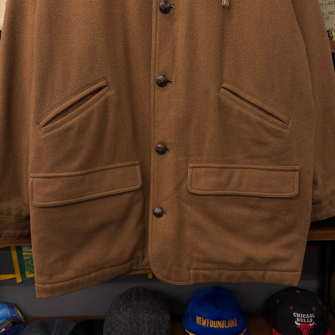 90s USA 빈티지 울 헌팅 코트 후드 탈부착 후디 상품이미지4