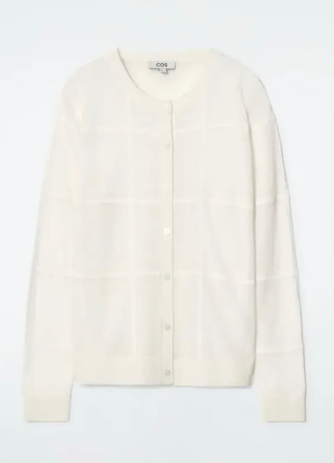 [새제품] COS Windowpane check 화이트 가디건 M사이즈 상품이미지1