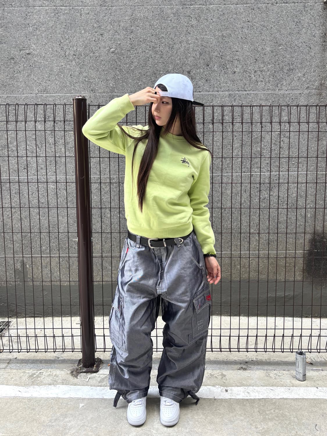 스투시 라임 백로고 맨투맨 상품이미지4