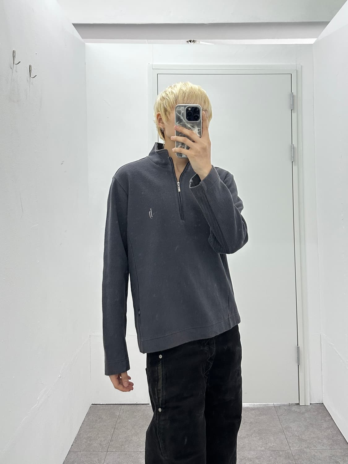 Dj honda charcoal cotton half zip up 상품이미지1