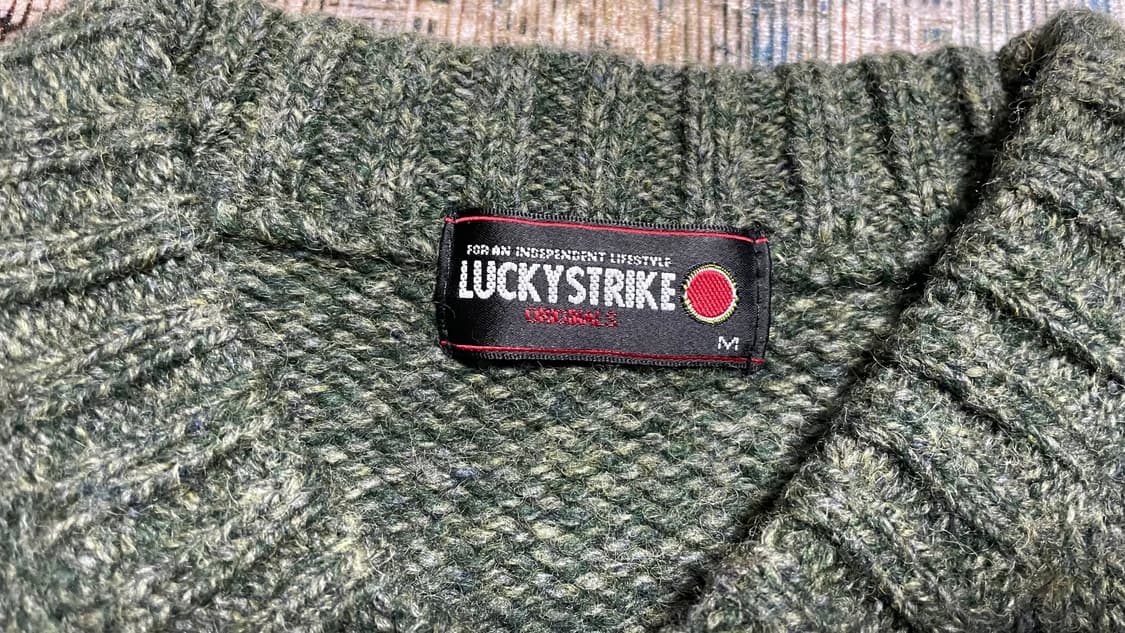 JPN 00s 일본 빈티지 울혼방 아메카지 멜란지그린 헨리넥 니트 스웨터 상품이미지6