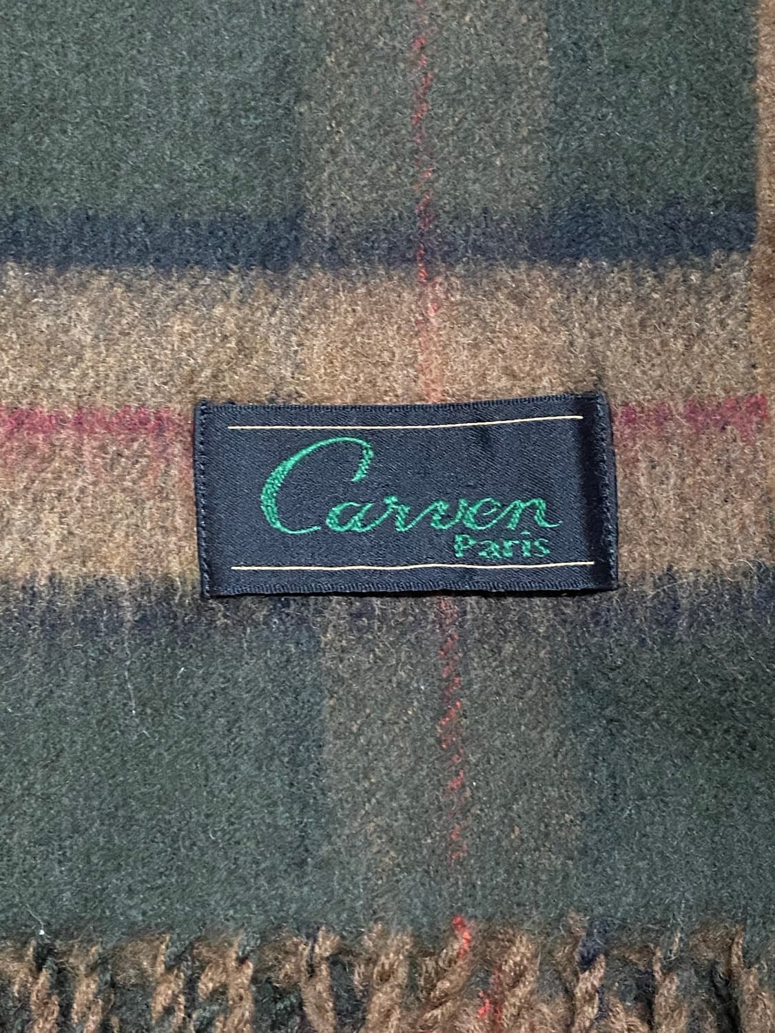 Carven 카르벵 paris 캐시울 타탄 체크 머플러 브라운&카키 상품이미지2