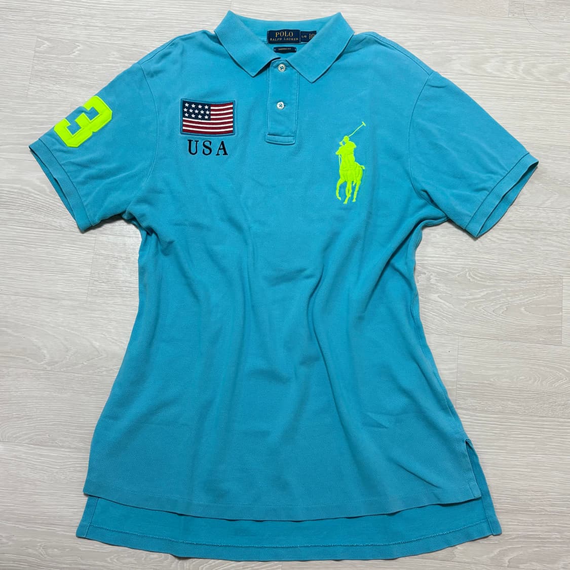 폴로 빅포니 성조기🇺🇸 치프키프 하늘 Pk 티셔츠 상품이미지2