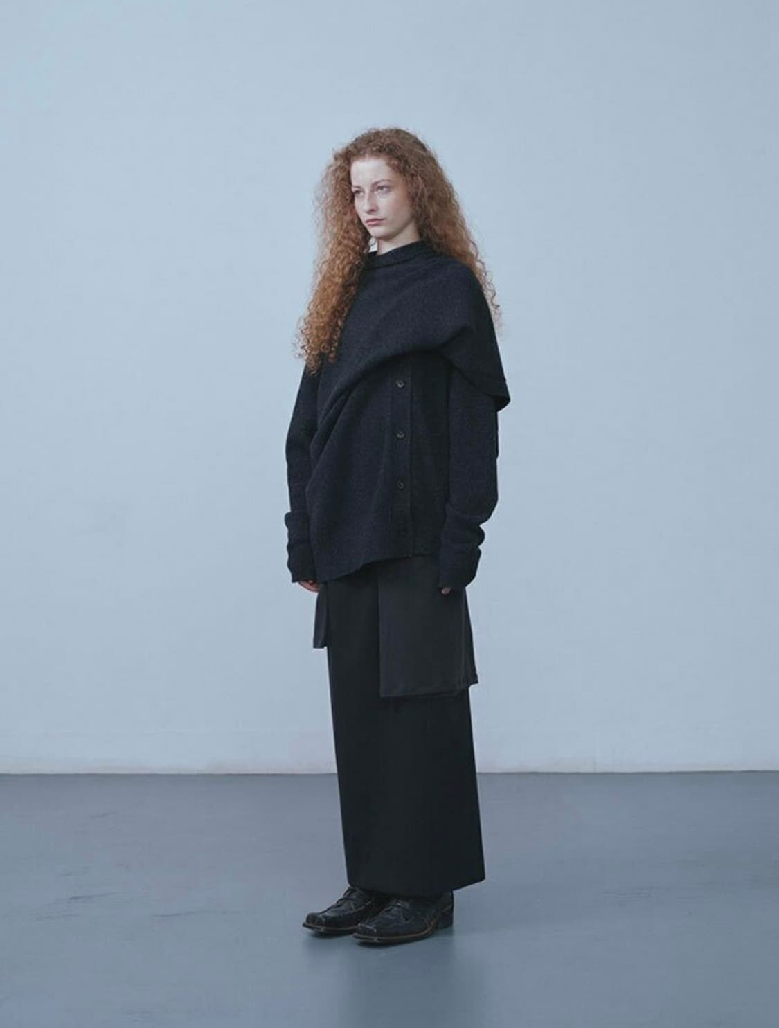 [REPOS] Bold Shawl Cardigan (Charcoal) 상품이미지1