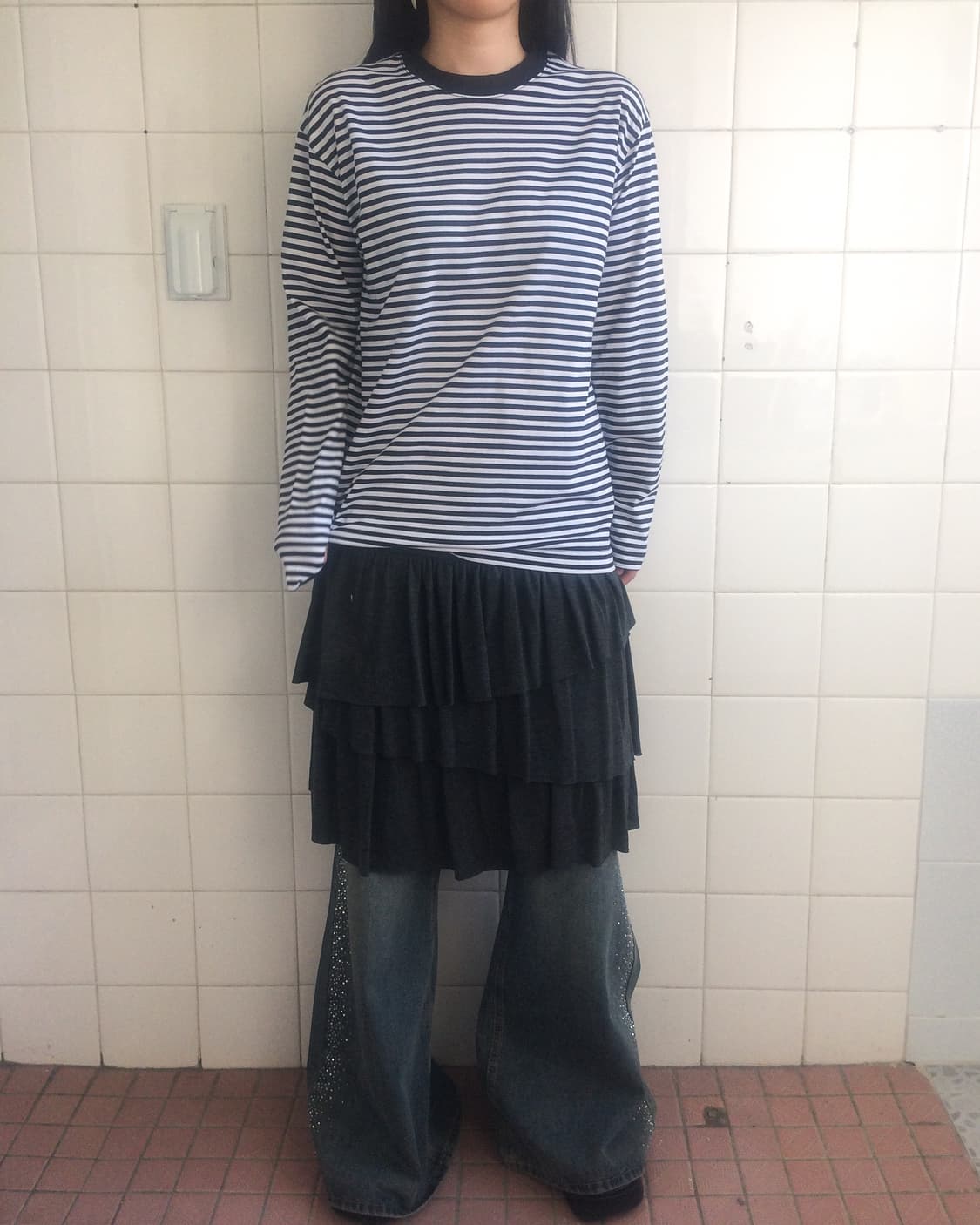 Stripe pattern sleeve 상품이미지6