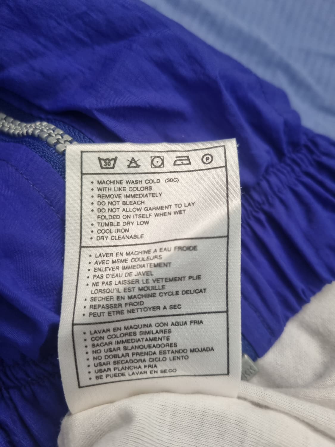 90s 빈티지 나이키 올드스쿨 바람막이 트랙재킷 블루 화이트 상품이미지5