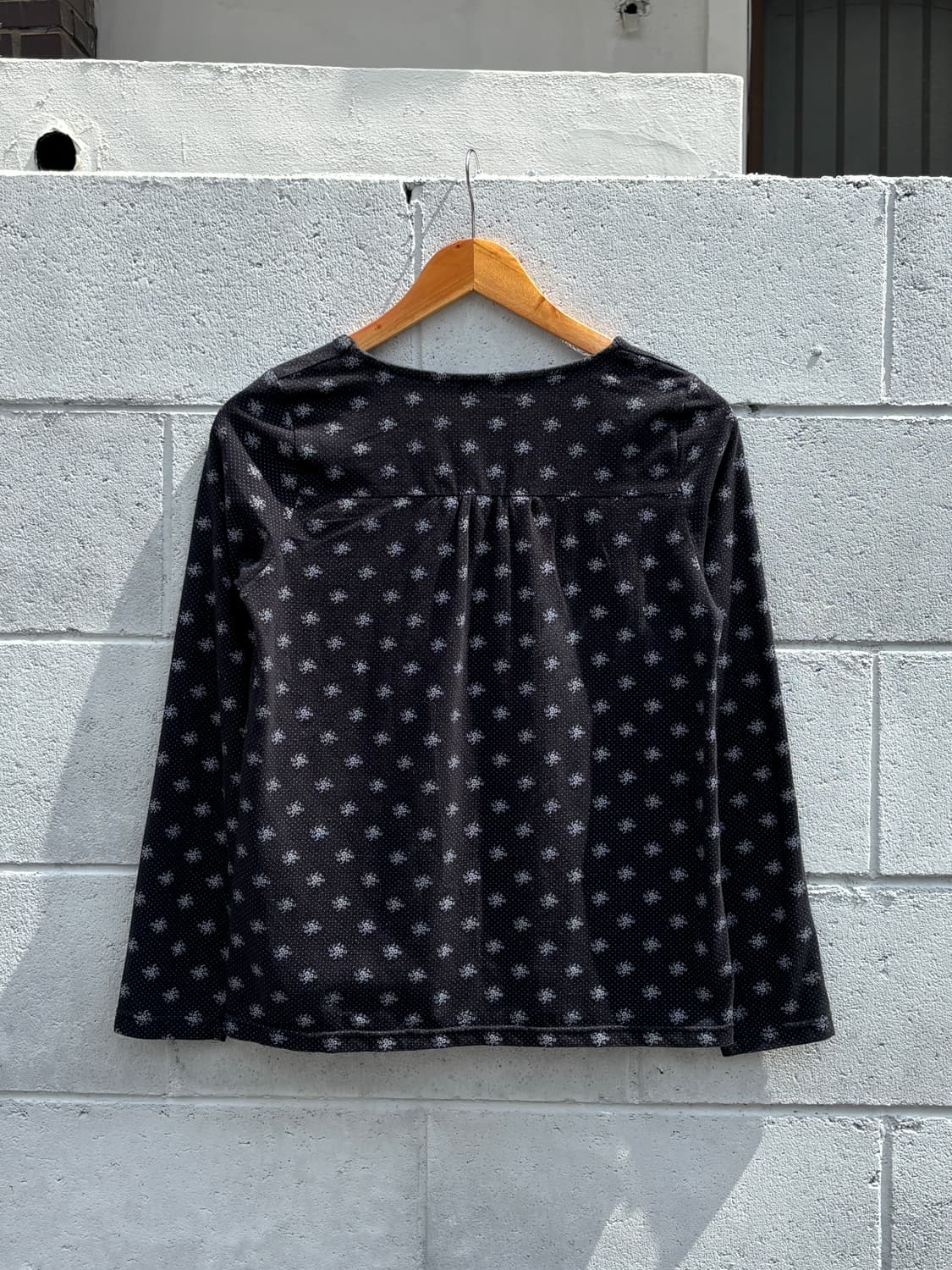 빈티지 모리걸 꽃무늬 패턴 긴팔티셔츠 상품이미지3