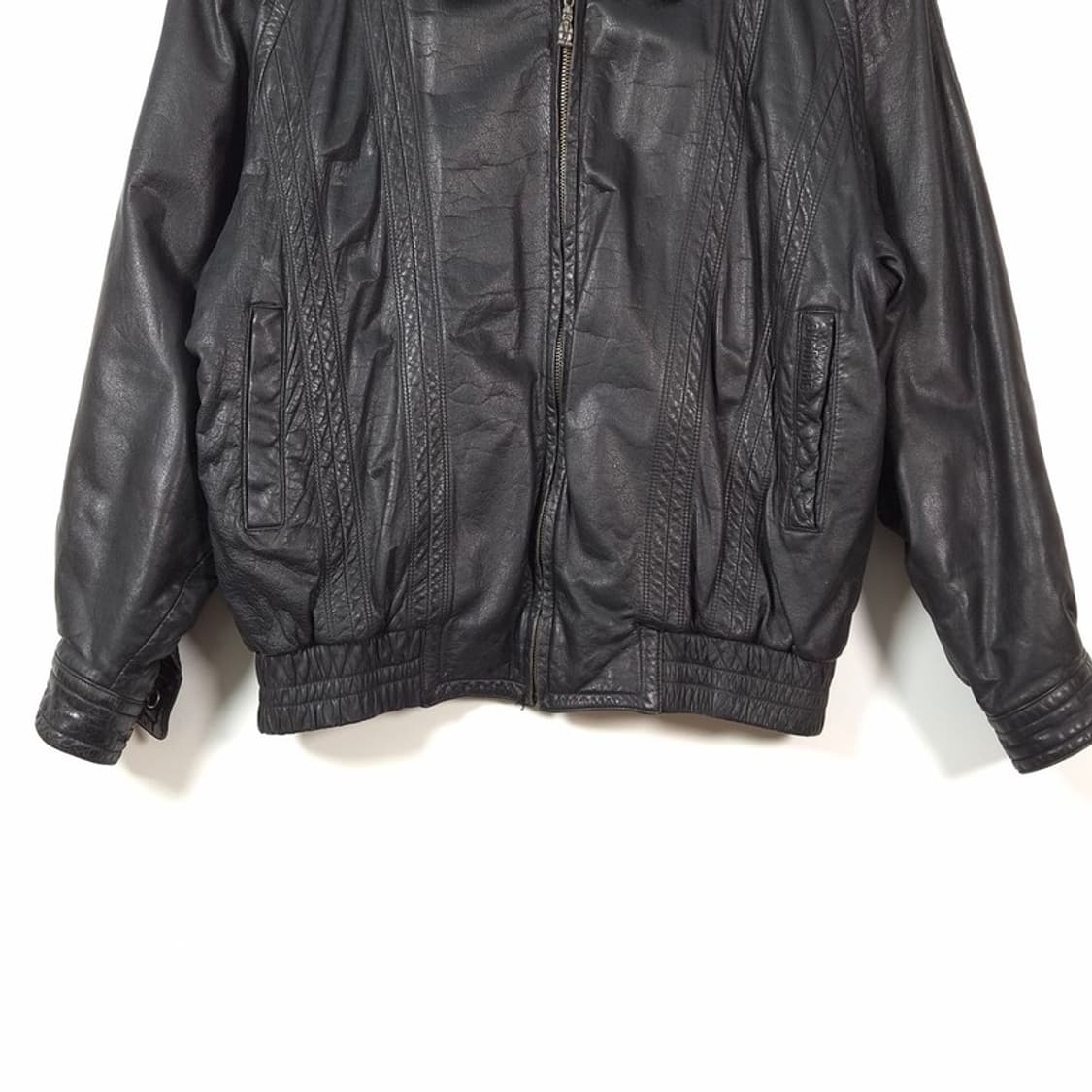 빈티지 소가죽 스티치 블루종 가죽 자켓 L 상품이미지4