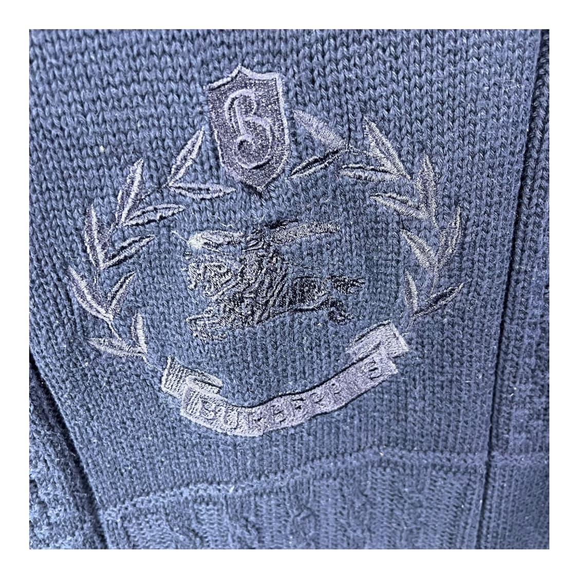 [Burberry] 90's 버버리 크레스트 엠브로이드 케이블 니트 상품이미지5
