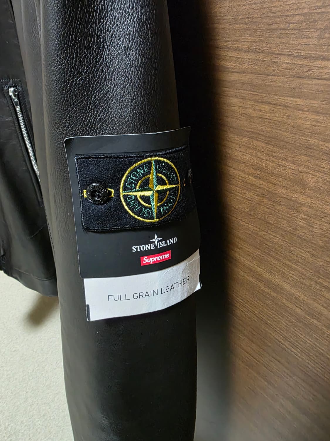스톤아일랜드 슈프림 레더자켓 블랙 L 새상품 상품이미지3