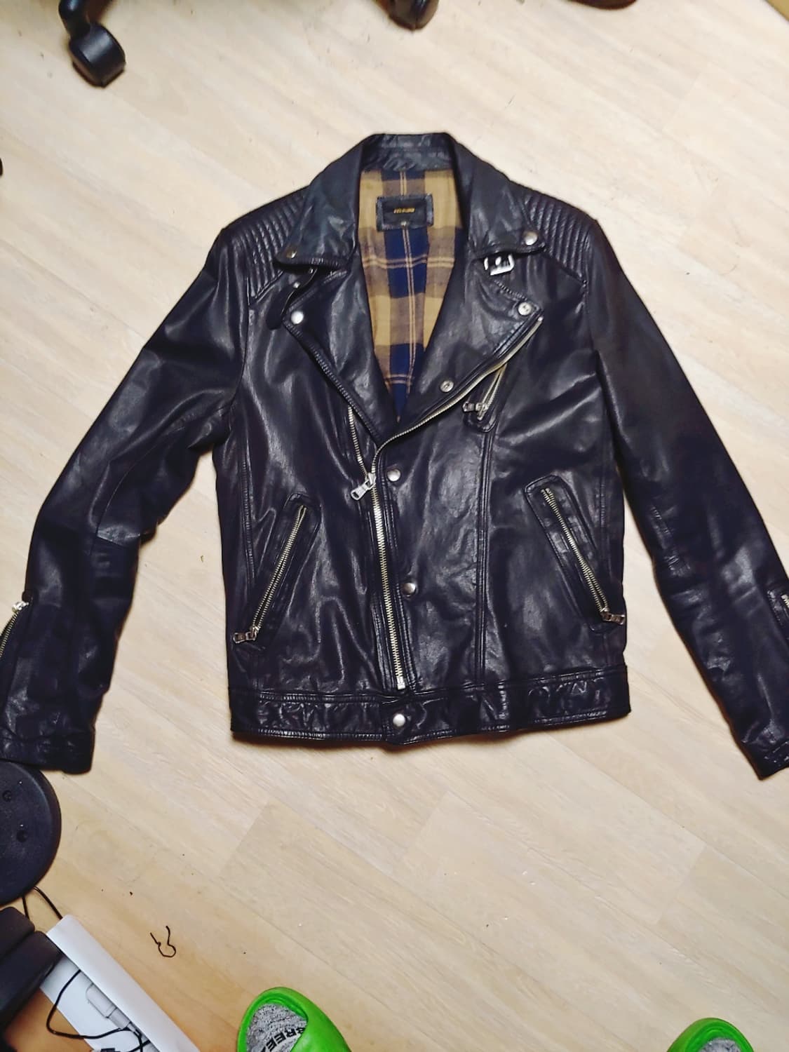 하이넥 염소가죽 자켓 슬림 L 릭오웬스느낌 상품이미지3