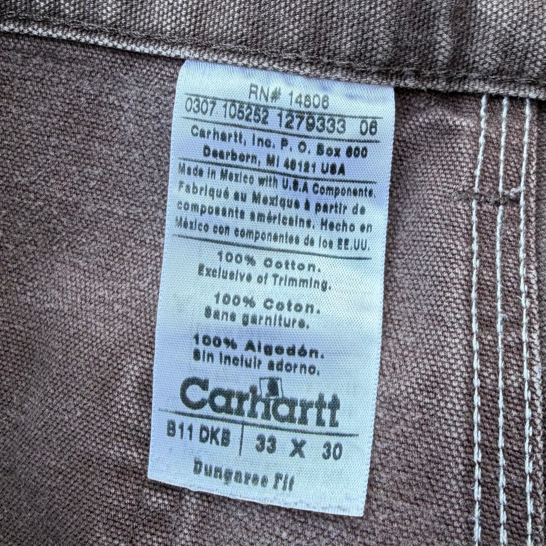 OG 칼하트 B11 DKB 싱글니 카펜터팬츠 상품이미지10