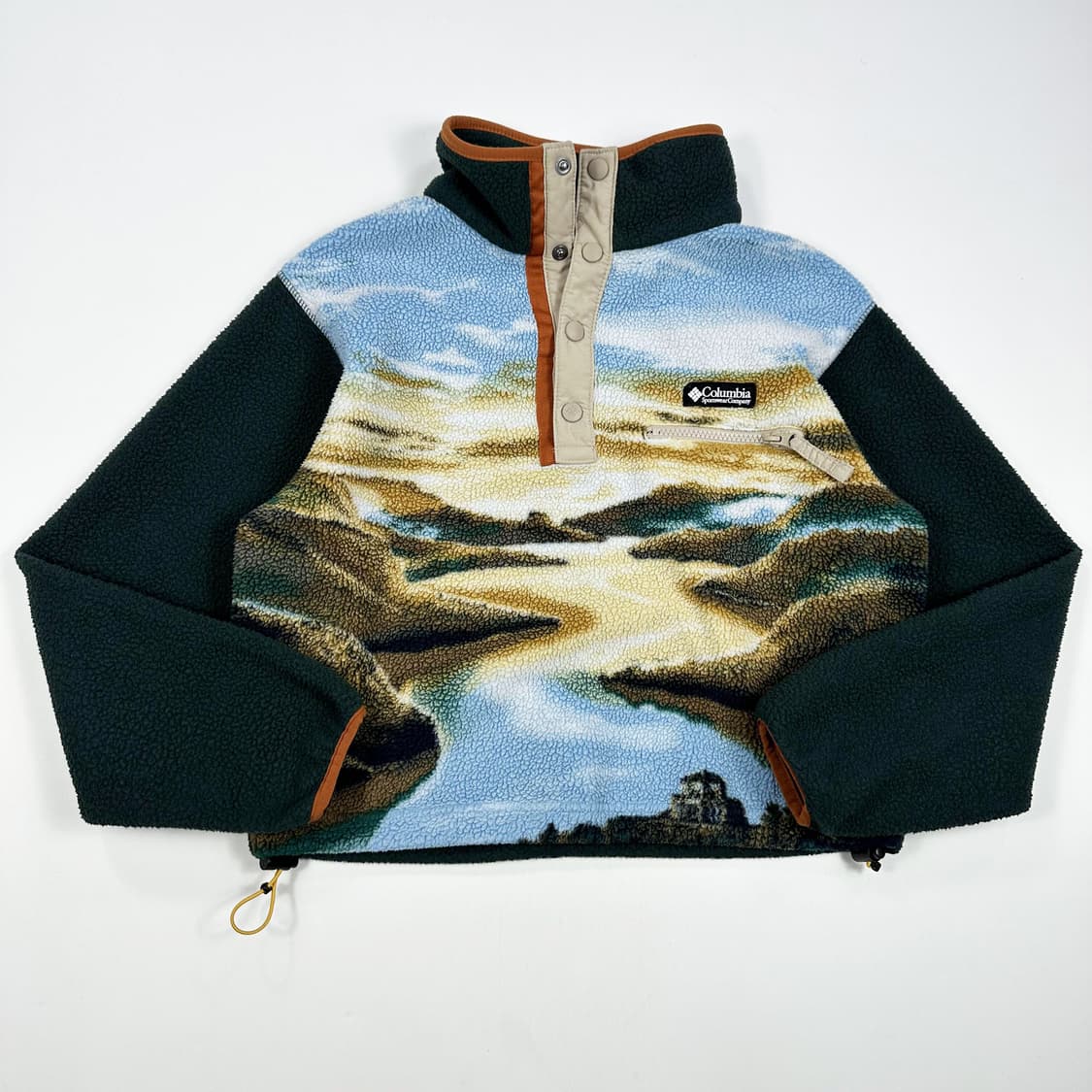 콜롬비아 빈티지 크롭 반집업 후리스 여성S 상품이미지1