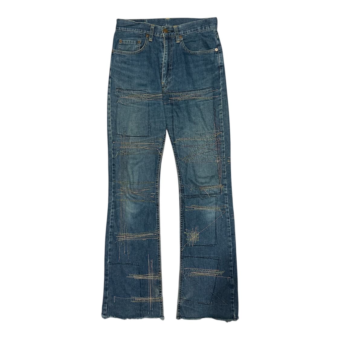 히스테릭 글래머 아카이브 스티칭 자수 와이드 플레어 데님 팬츠 바지 상품이미지1