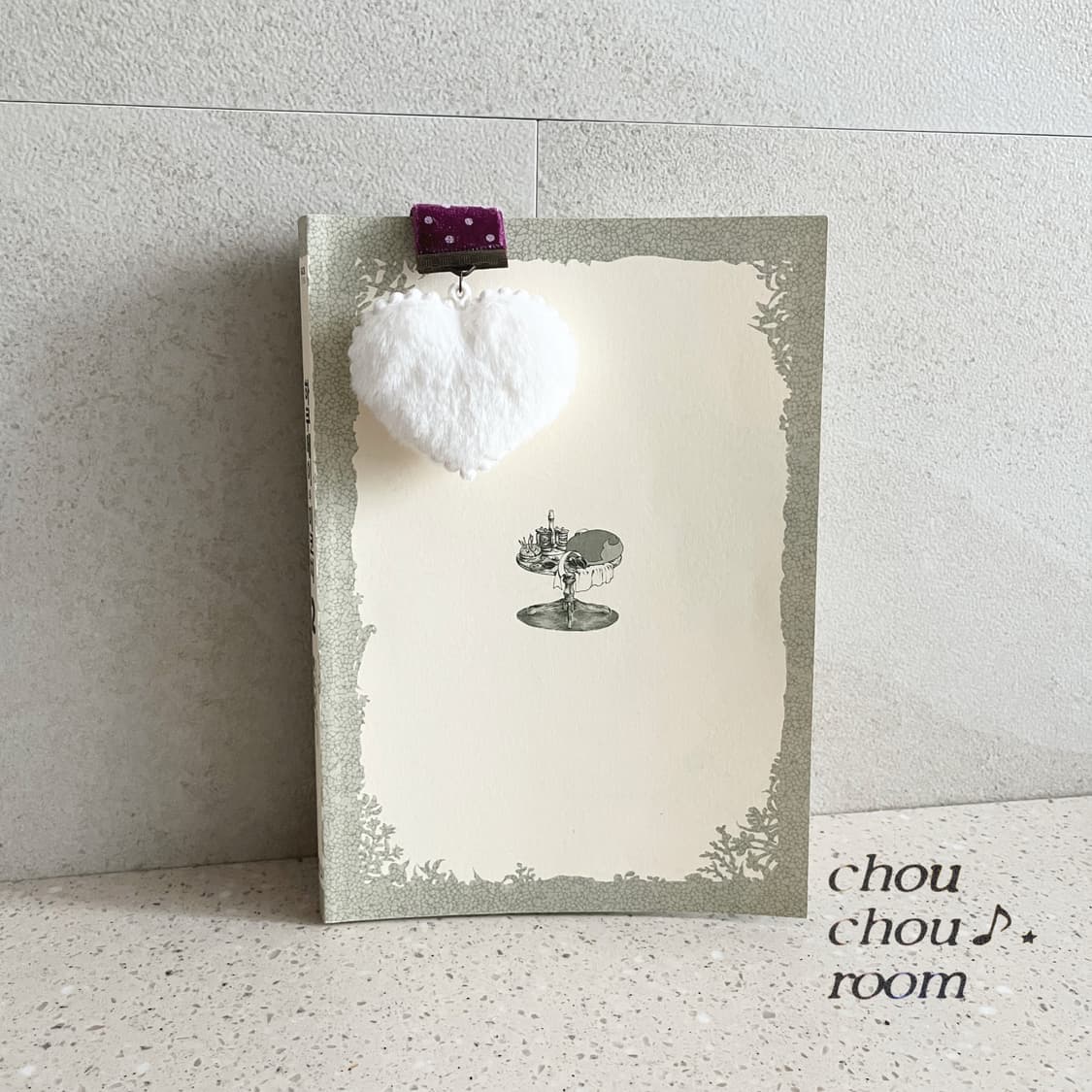 아이보리 솜하트 책갈피⊰ivory fluffy heart⊱bookmark 상품이미지2