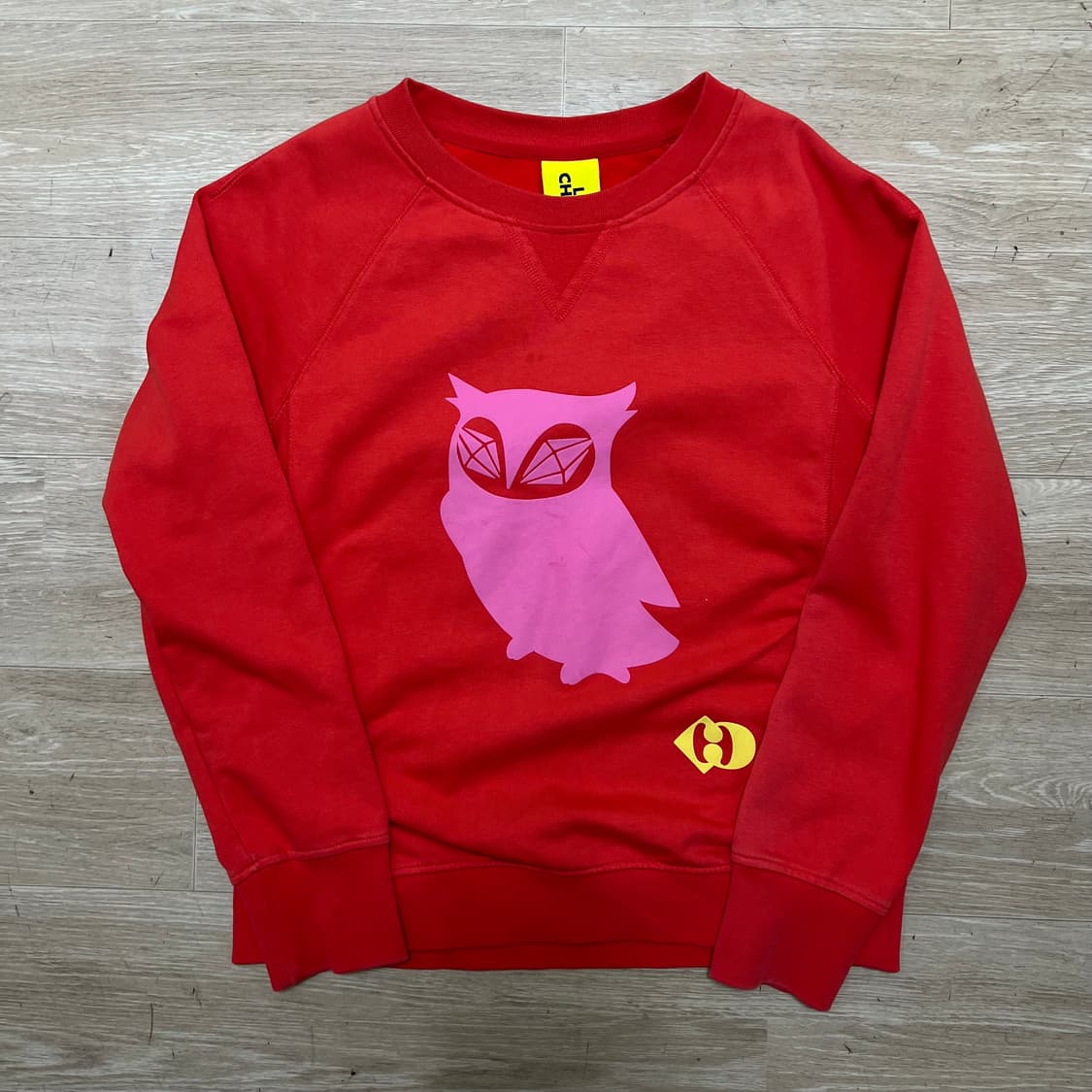 럭키슈에뜨 여성 올빼미 빅프린팅 맨투맨 티셔츠 [레드] M/95 상품이미지1